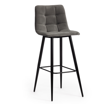 Стул барный Tetchair CHILLY mod.7095б ткань/металл, 53х44х104 см, высота до сиденья 76 см, серый barkhat 26/черный