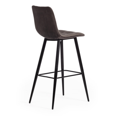 Стул барный Tetchair CHILLY mod.7095б ткань/металл, 53х44х104 см, высота до сиденья 76 см, темно-серый barkhat 14/черный