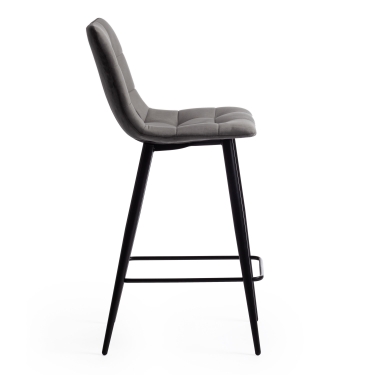 Стул полубарный Tetchair CHILLY mod. 7095пб ткань/металл, 53x44x94 см, высота до сиденья 66 см, серый barkhat 26/черный