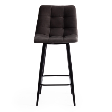Стул полубарный Tetchair CHILLY mod. 7095пб ткань/металл, 53x44x94 см, высота до сиденья 66 см, коралловый barkhat 15 /черный