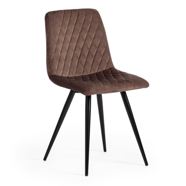 Стул Tetchair CHILLY mod. 7095-1 ткань/металл, 45x53х88 см, высота до сиденья 50 см, коричневый barkhat 12/белый
