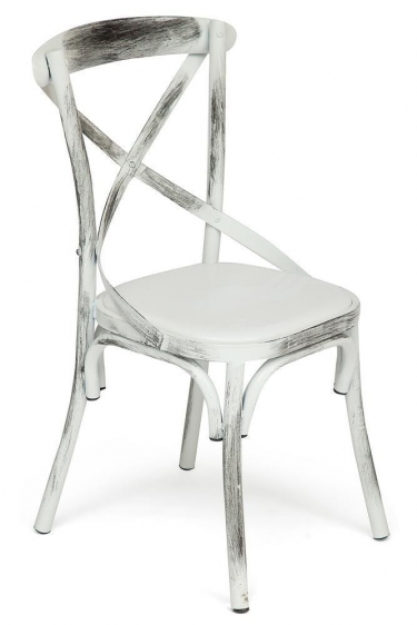 Стул Tetchair CROSSmod.017 металл/сиденье экокожа, 454092см, butter white vintage