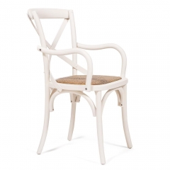 Стул с подлокотниками Tetchair CROSS mod.CB2008 дерево береза, 91х55х52см, butter white