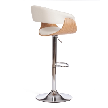 Барный стул Tetchair DRAKAR mod.4050 металл/дерево/экокожа, 51х56х95-116 см, высота сиденья 65-87 см, черный/орех/хром
