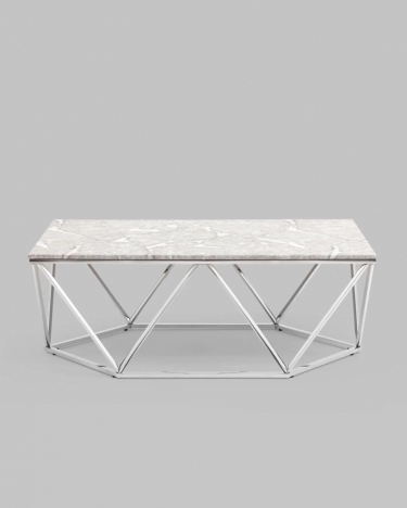 Журнальный столик Stool Group Авалон silver 12266 Серый мрамор