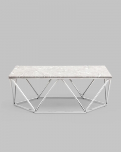 Журнальный столик Stool Group Авалон silver 12266 Серый мрамор