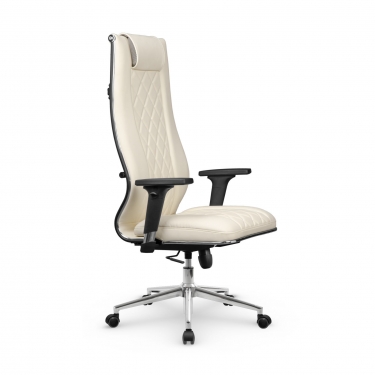 Кресло руководителя Метта Мetta L 1m 50M/2D Infinity Easy Clean MPES Комплект 9 Молочное