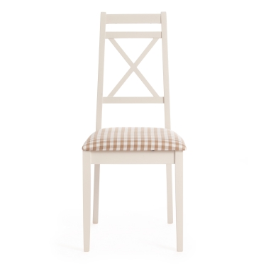 Стул Tetchair Opera OP-SC дерево гевея, 45х53х97см, ivory white слоновая кость 2-5, ткань бежевая, рисунок золотистый 180-9