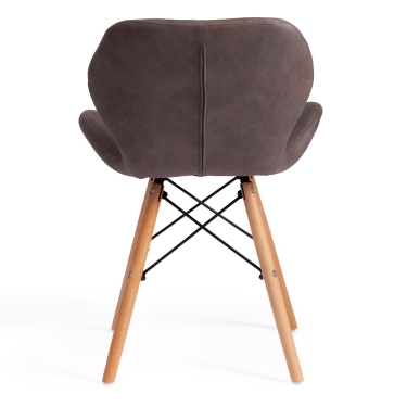 Стул Tetchair TULIP mod. 73 дерево/пластик/ПУ, 53 х 49 х 83 см , прозрачный/Transparent, подушка белая/Cushion whit