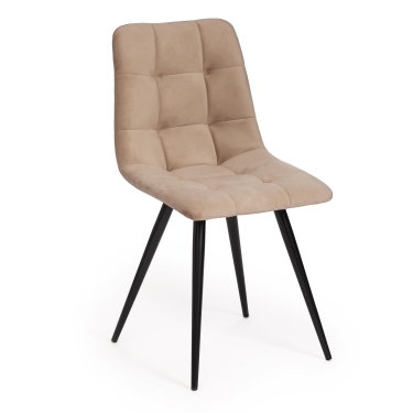 Стул Tetchair CHILLY mod. 7095-1 ткань/металл, 45x53х88 см, высота до сиденья 50 см, бежевый barkhat 5/черный