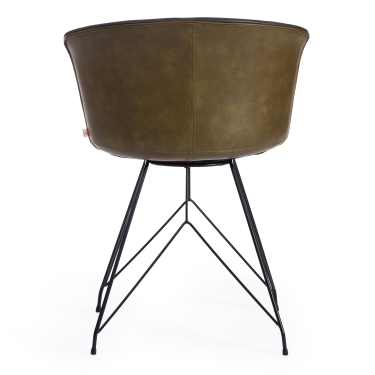 Стул Tetchair CHILLY mod. 7095-1 ткань/металл, 45x53х88 см, высота до сиденья 50 см, коралловый barkhat 15 /черный