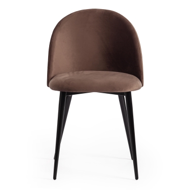 Стул Tetchair CHILLY mod. 7095-1 ткань/металл, 45x53х88 см, высота до сиденья 50 см, коричневый barkhat 12/черный