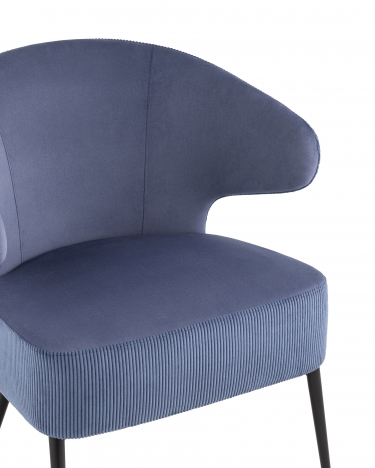 Кресло лаунж Stool Group Royal Stripes велюр Синий