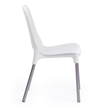 Стул Tetchair GENIUS mod 75 металл/пластик, 46x56x84cм, белый/ножки хром