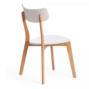 Стул Tetchair Claire дерево гевея, МДФ, 48 x 49,5 x 81,5 x SH44см, White Белый / Natural натуральный