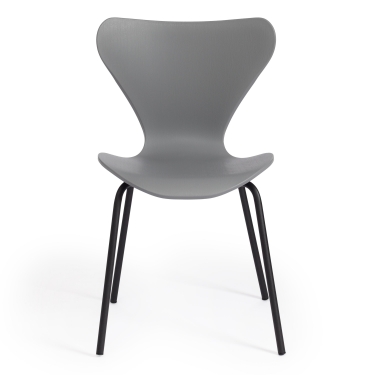 Стул Tetchair Jacobsen mod DC 102 пластик/металл, 50 х 46 х 82 см , серый 024/черный