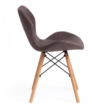 Стул Tetchair STUTTGART mod. 74 экокожа/дерево береза/металл, 50 х 47 х 73 см, античный серый RH02-26/натуральный