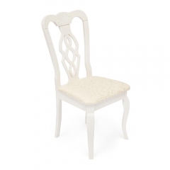 Стул Tetchair Афродита/ Aphrodite дерево гевея, 46х54х99см, butter white, ткань кремовая с рисунком 3321