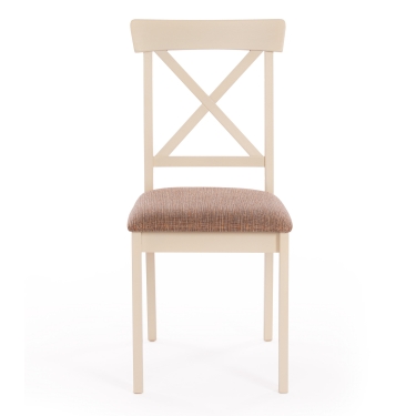 Стул Tetchair Гольфи 2/ Golfi 2 дерево гевея, 455194, ivory white, ткань кор.-зол. 1505-9