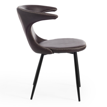 Стул Tetchair FLAIR mod. 9020 экокожа/металл, 60 х 56 х 78 см , коричневый 1/черный