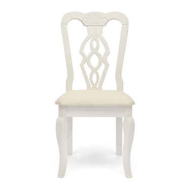 Стул Tetchair Афродита/ Aphrodite дерево гевея, 46х54х99см, Ivory white, ткань кремовая с рисунком 3321