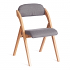 Стул Tetchair FRUTTO mod. 05 дерево, серый хлопок , 46,5 x 60 x 77 см, Grey Cерый А 13/ натуральный