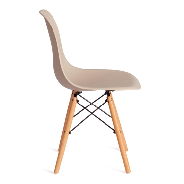Стул Tetchair CINDY EAMES mod. 1801 дерево бук/металл/сиденье пластик, 45x51x82 см, Beige Бежевый