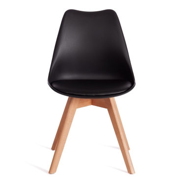 Стул Tetchair TULIP mod. 73-1 дерево/пластик/экокожа, 47,5x55x80 см, черный