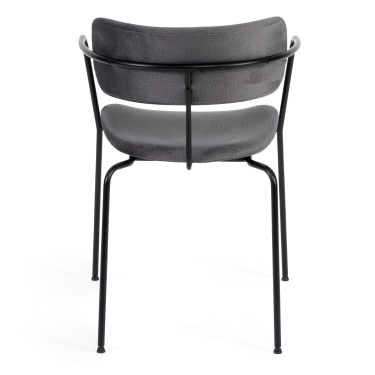 Стул Tetchair VAN HALLEN mod. 2433S ткань/металл, 54,5х53,5/76 см, высота до сиденья 46 см, серый/черный