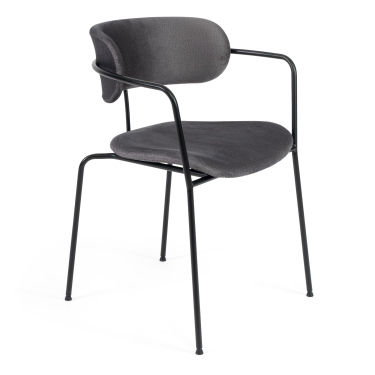 Стул Tetchair VAN HALLEN mod. 2433S ткань/металл, 54,5х53,5/76 см, высота до сиденья 46 см, серый/черный