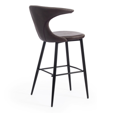 Стул барный Tetchair FLAIR BAR mod. 9018 экокожа/металл, 60 х 56 х 106 см , коричневый 1/черный