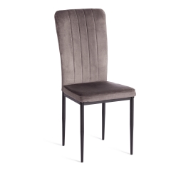 Стул Tetchair VERTER mod. 37 металл/вельвет, 43 х 41 х 96 см, Light grey светло-серый HLR24 / черный