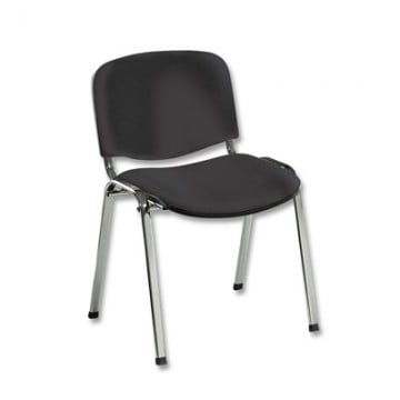 Стул для посетителей EasyChair EChair Rio ИЗО хром, ткань чёрная 9745 С-11 ТК-1