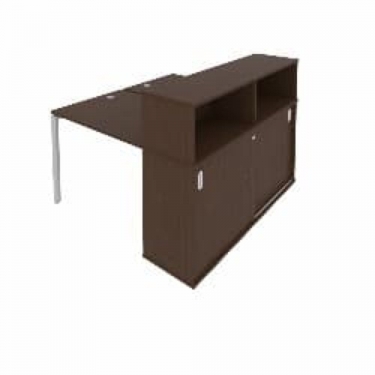 Рабочая станция с опорным шкафом-купе Рива Metal System БП.РС-СШК-2.1 Венге/Серый