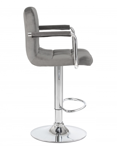 Стул барный DOBRIN DOBRIN KRUGER ARM Серый велюр MJ9-75
