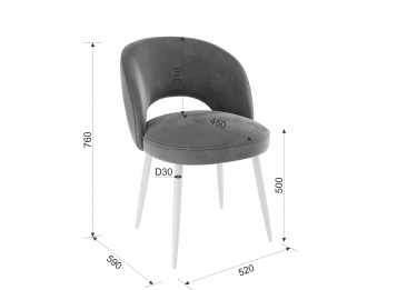 Стул Мебельсон Моли CHS.04 беж велюр/белый