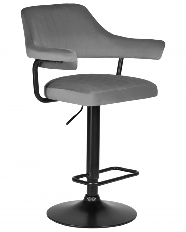 Стул барный DOBRIN DOBRIN CHARLY BLACK серый велюр MJ9-75