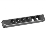 Розеточный блок 4+2 Profoffice CONI LARGE 912.007 Черный