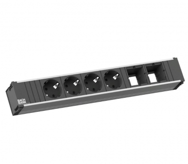 Розеточный блок 4+2 Profoffice CONI LARGE 912.007 Черный