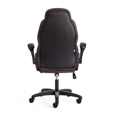 Кресло офисное Tetchair BAZUKA кож/зам, черный/черный перфорированный/коричневый, 36-6/36-6/06/36-36