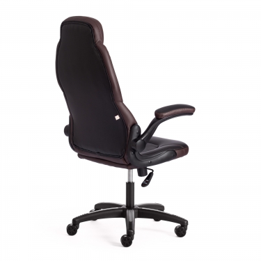 Кресло офисное Tetchair BAZUKA кож/зам, черный/черный перфорированный/коричневый, 36-6/36-6/06/36-36
