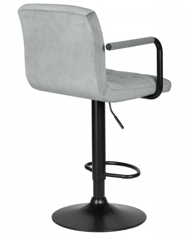 Стул барный DOBRIN DOBRIN KRUGER ARM BLACK серый велюр MJ9-75