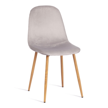 Стул Tetchair BREEZE mod. 4724 вельвет/металл, 44 х 53 х 87 см, Light grey светло-серый HLR14 / натуральный