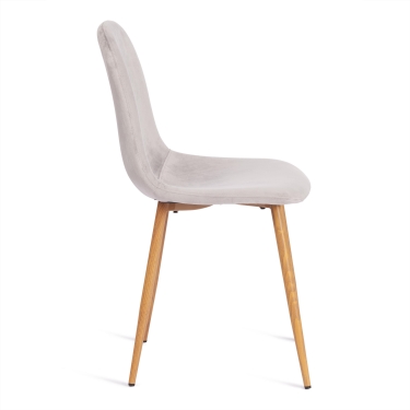 Стул Tetchair BREEZE mod. 4724 вельвет/металл, 44 х 53 х 87 см, Light grey светло-серый HLR14 / натуральный