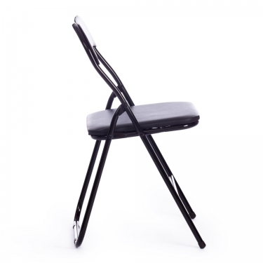 Стул Tetchair FOLDER 2 mod. 2009A / 1 шт. в упаковке пластик/металл/эко кожа, 45 х 46 х 78 см , Black Черный / Black Черный