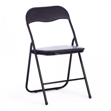 Стул Tetchair FOLDER 2 mod. 2009A / 1 шт. в упаковке пластик/металл/эко кожа, 45 х 46 х 78 см , Black Черный / Black Черный