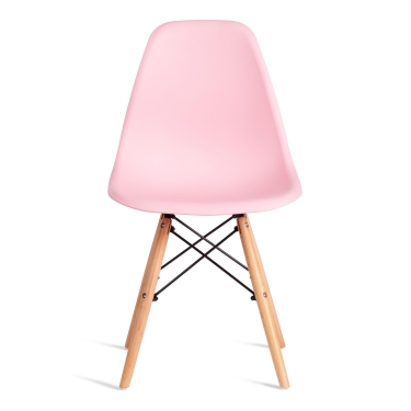 Стул Tetchair CINDY EAMES mod. 1801 дерево бук/металл/сиденье пластик, 45x51x82 см, Light pink светло-розовый