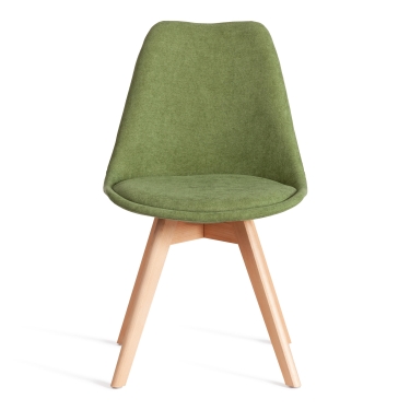 Стул Tetchair TULIP SOFT mod. 053V дерево/пластик/ткань, 49,5 x 54,5 x 84 см, Зеленый Green LY1701-7
