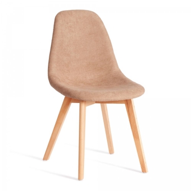 Стул Tetchair CINDY SOFT mod. C1021F1-1 фактурный велюр/дерево бук, 55 х 48 х 83 см, Бежевый LY1701-4 / натуральный