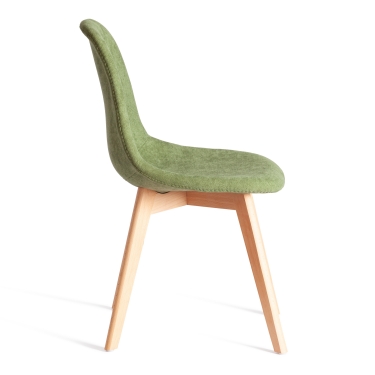 Стул Tetchair CINDY SOFT mod. C1021F1-1 фактурный велюр/дерево бук, 55 х 48 х 83 см, Зеленый LY1701-7 / натуральный
